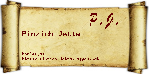 Pinzich Jetta névjegykártya